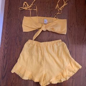 Princess Polly yellow two piece set